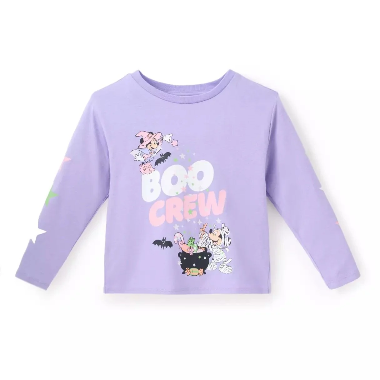 Girls Mickey &amp; Minnie Halloween Long Sleeve Fashion T-Shirt