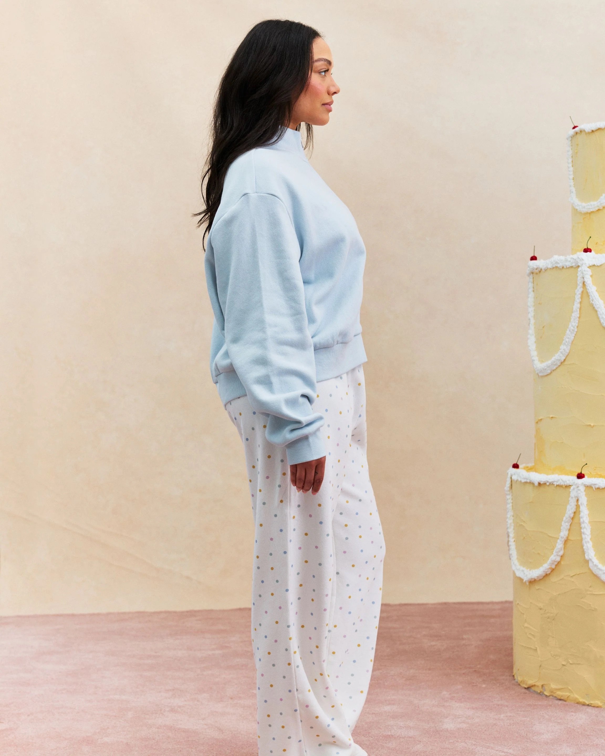 Zip Up Mockneck - Frosting