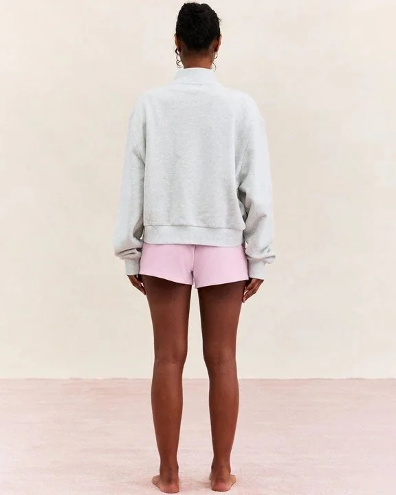 Patchwork Zip Up Mockneck