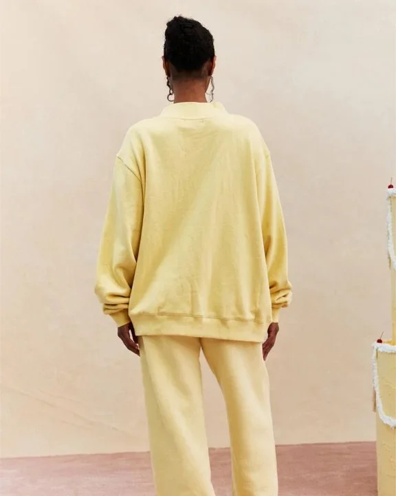 Varsity Mockneck - Banana Cream