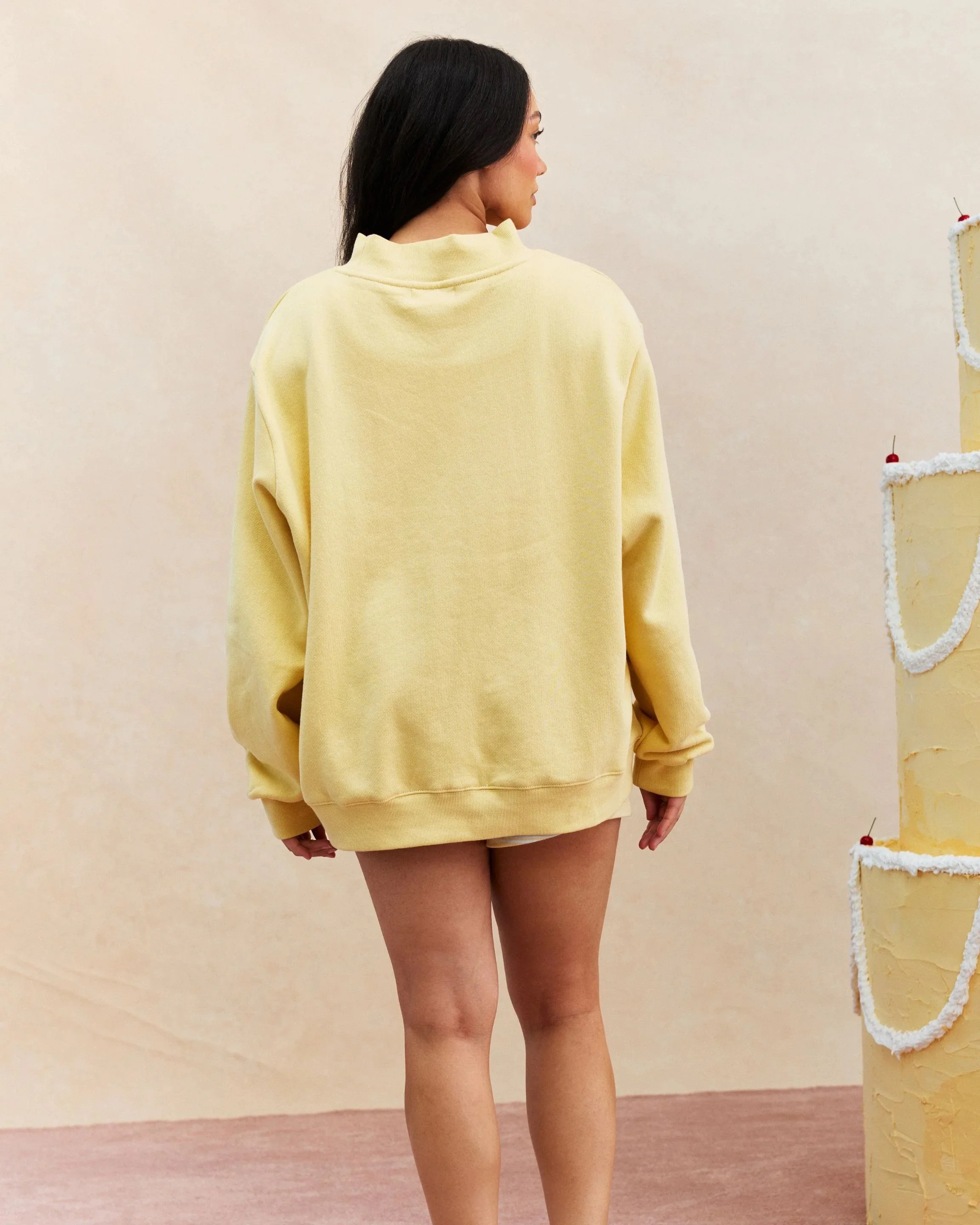 Varsity Mockneck - Cake Batter