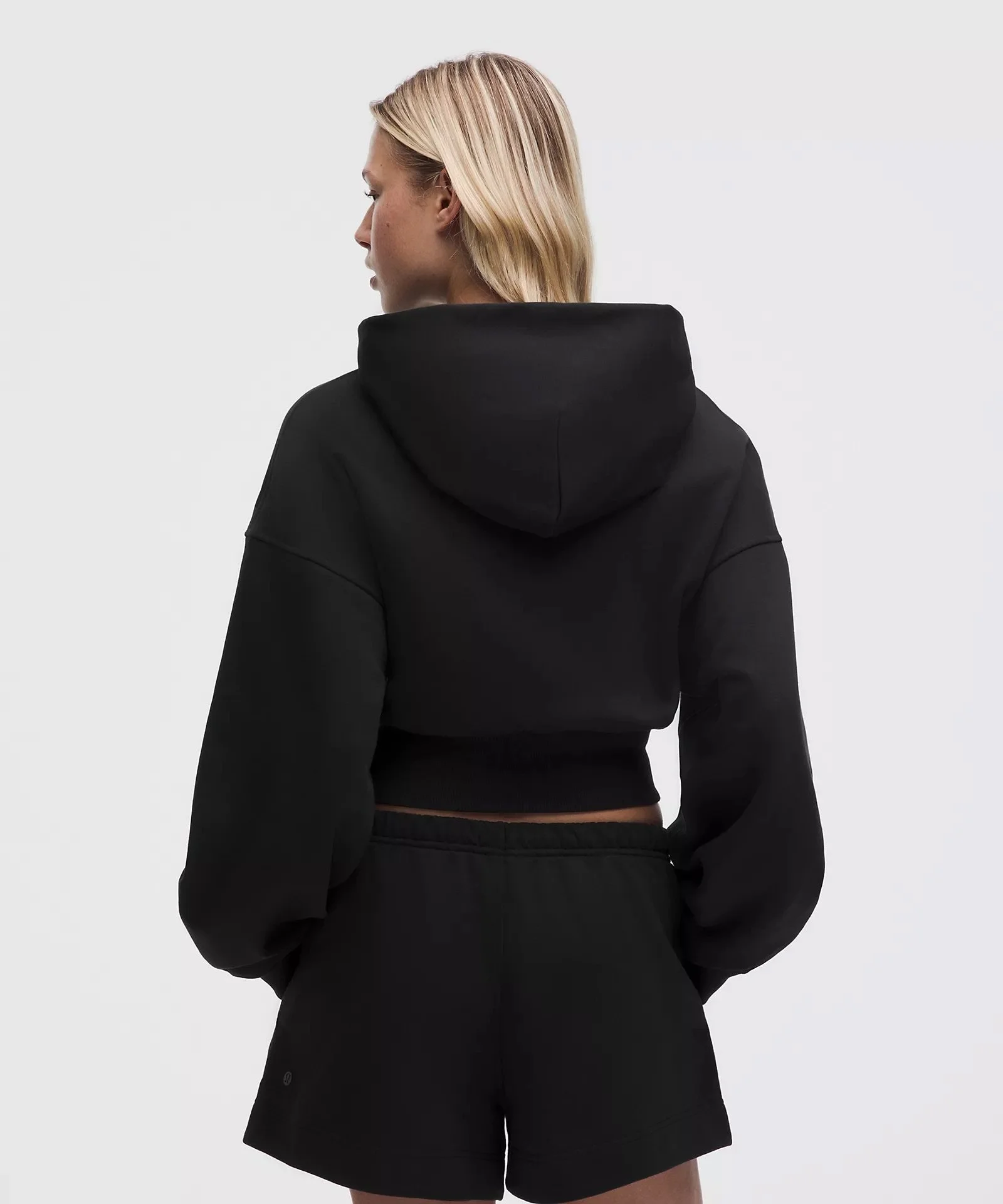 French Terry Cropped Full-Zip Hoodie