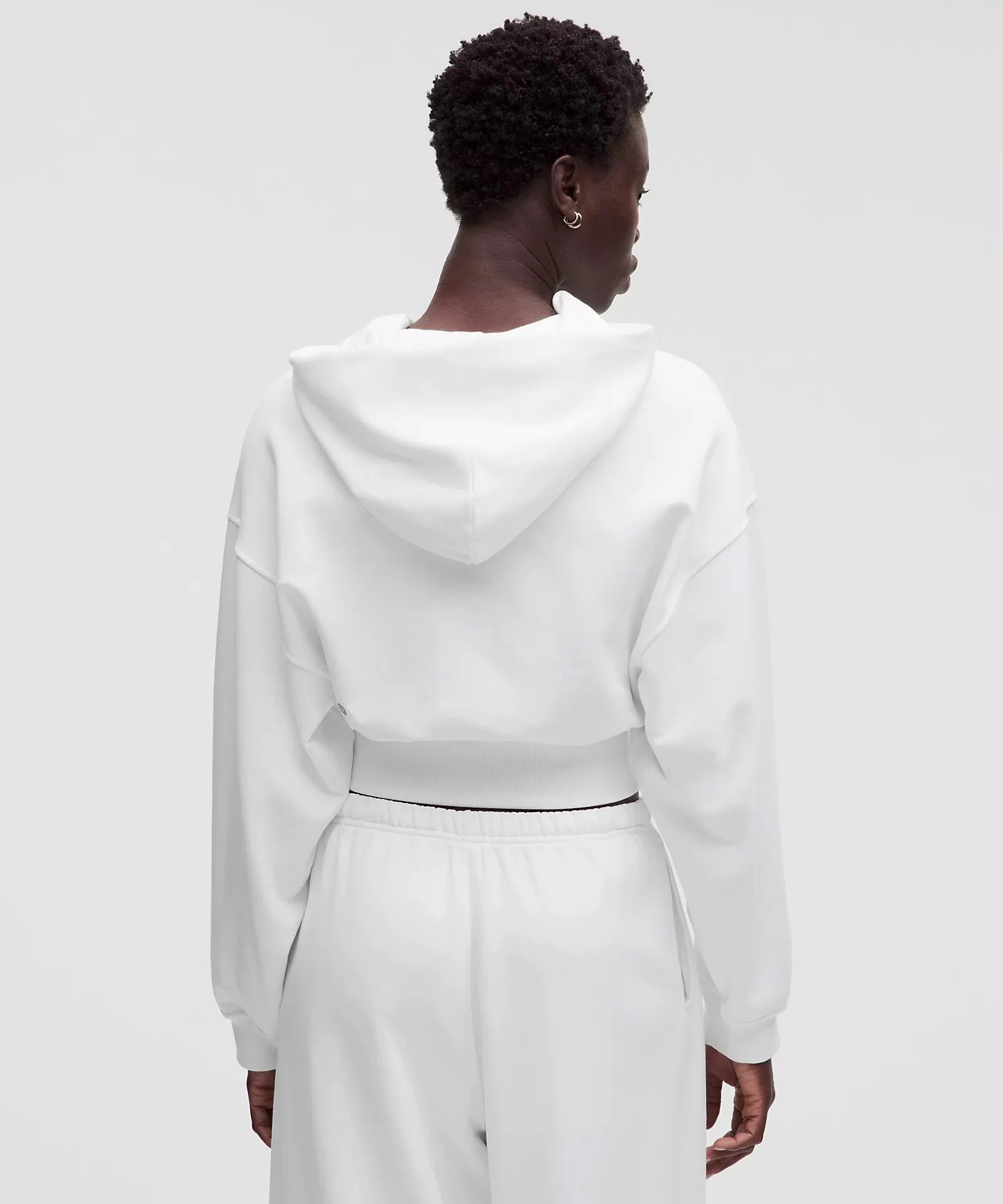 French Terry Cropped Full-Zip Hoodie