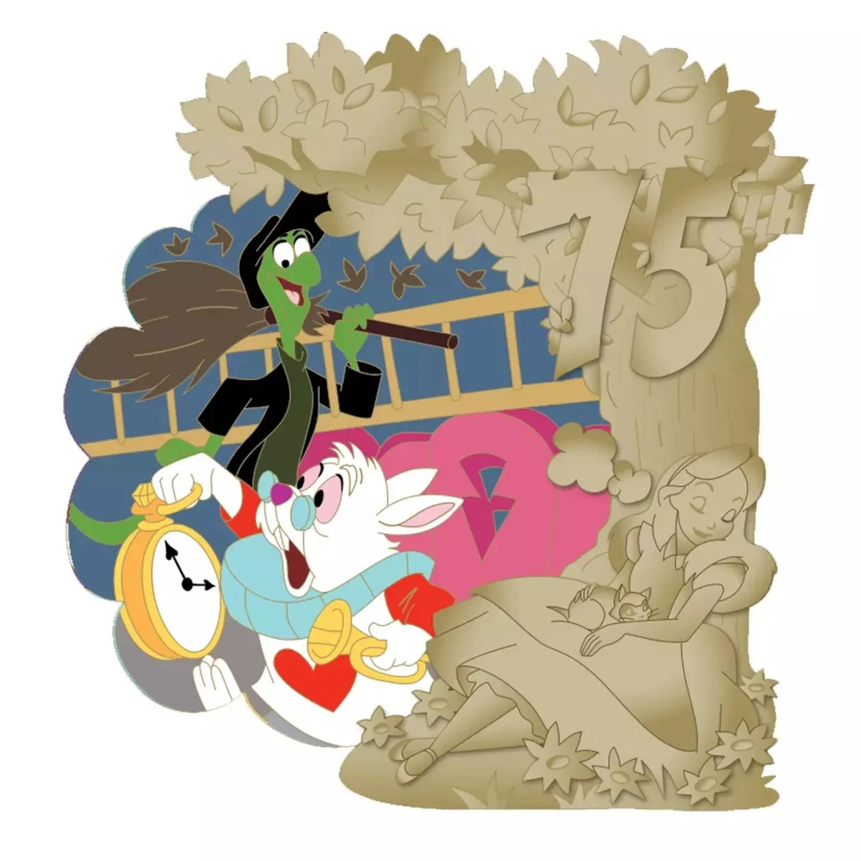 D23-Exclusive The White Rabbit and Bill the Lizard Pin