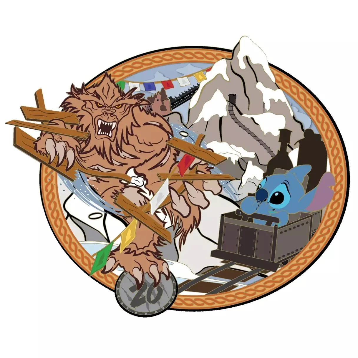 D23-Exclusive Yeti and Stitch Mini Jumbo Pin