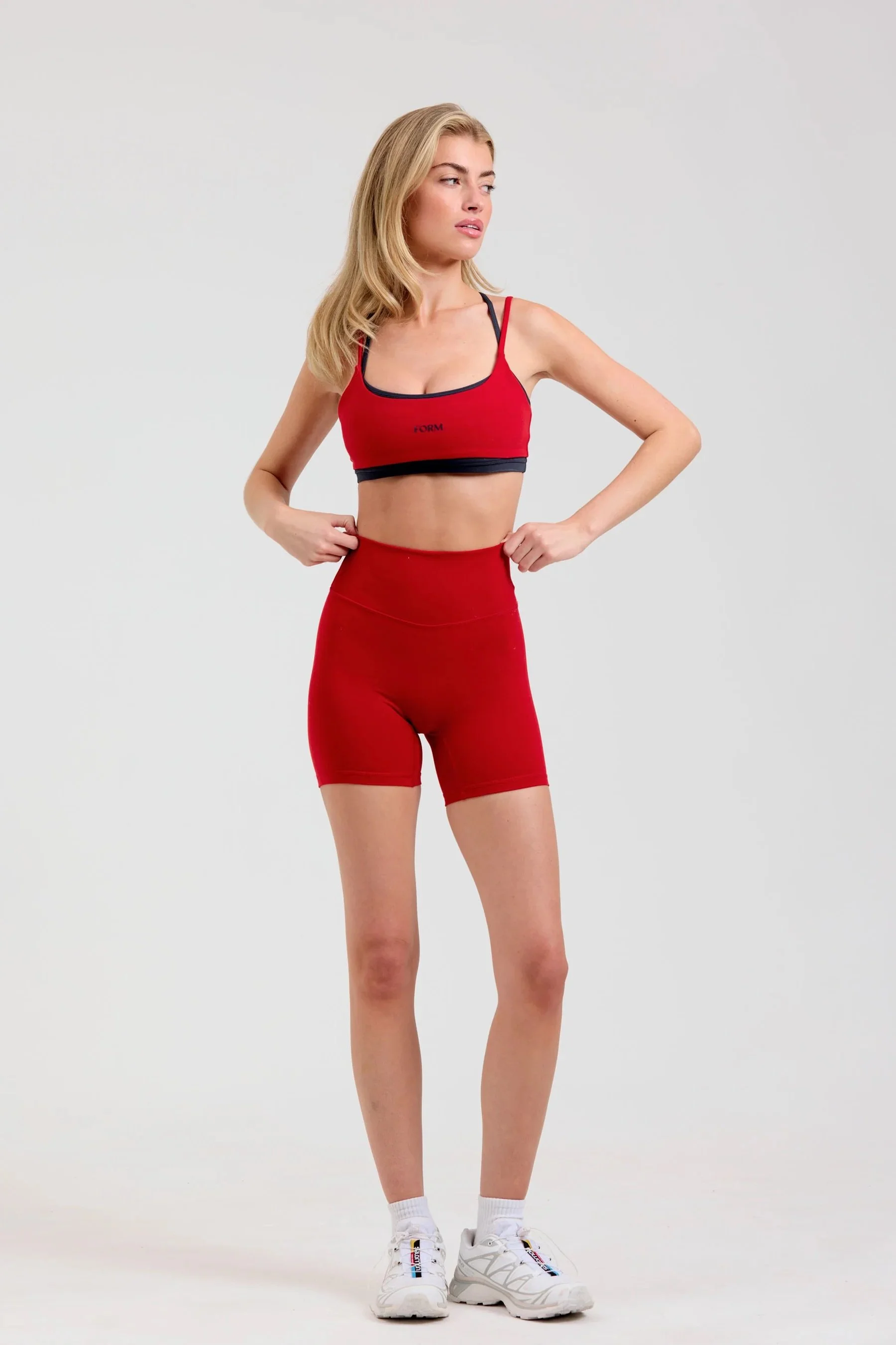 Criss Cross Layered Bra - Cherry &amp; Navy