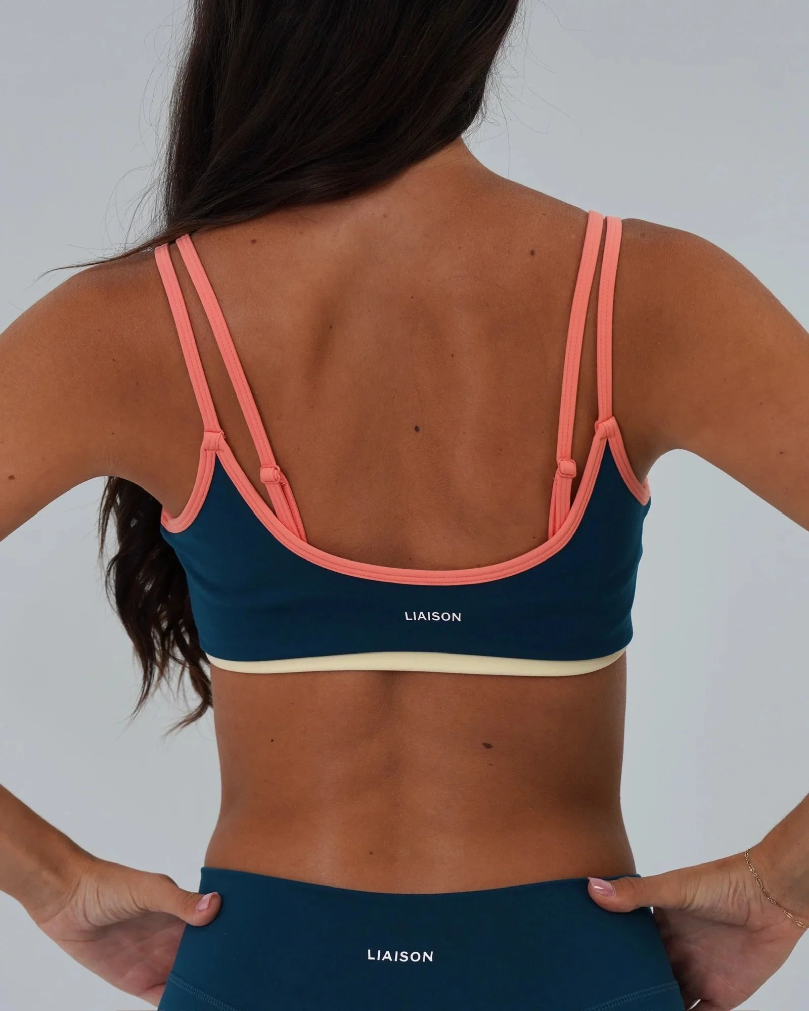 Multi-Color Double Layer Scoop Bra - Tropic