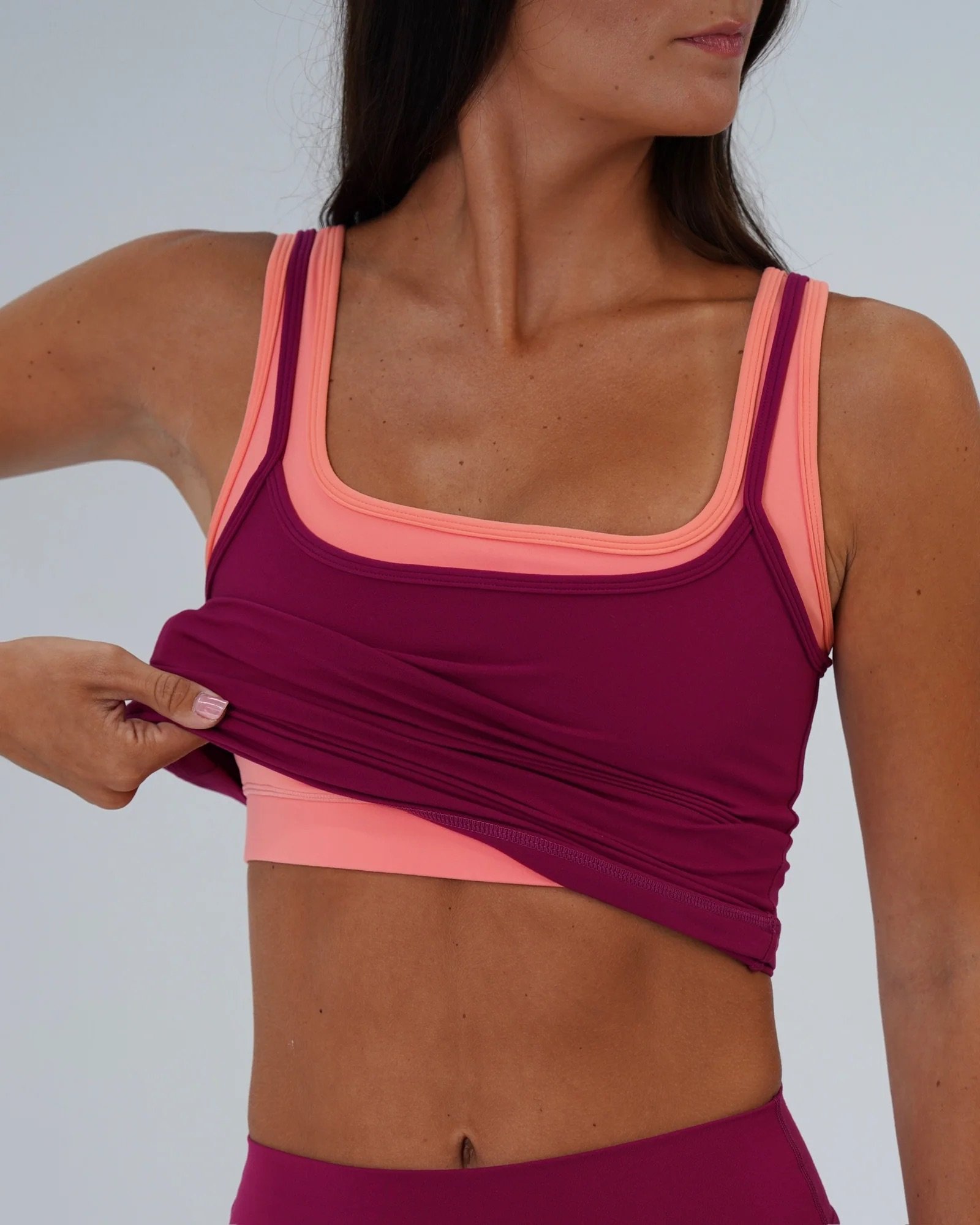 Double Layer Core Tank - Berry &amp; Guava