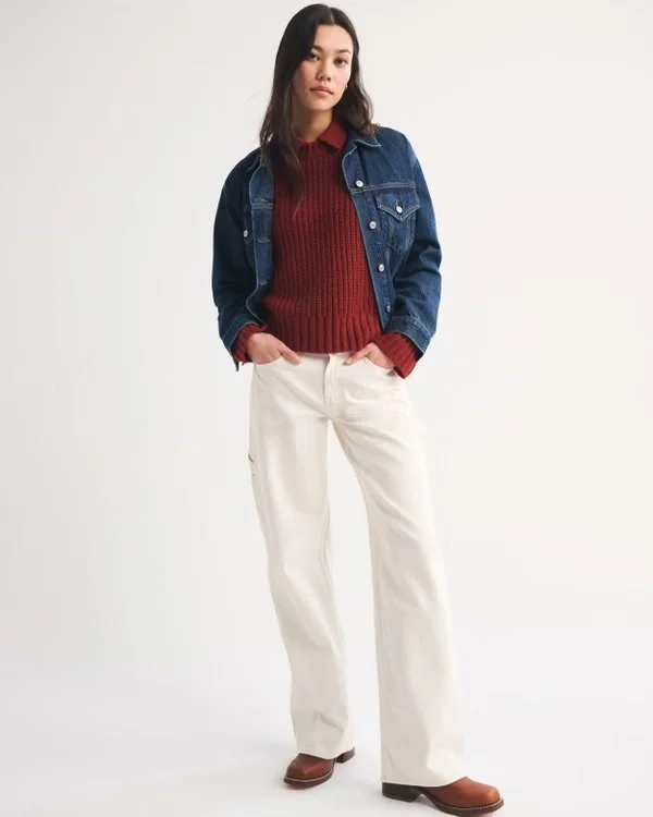 Airspun Cotton-Blend Collared Sweater