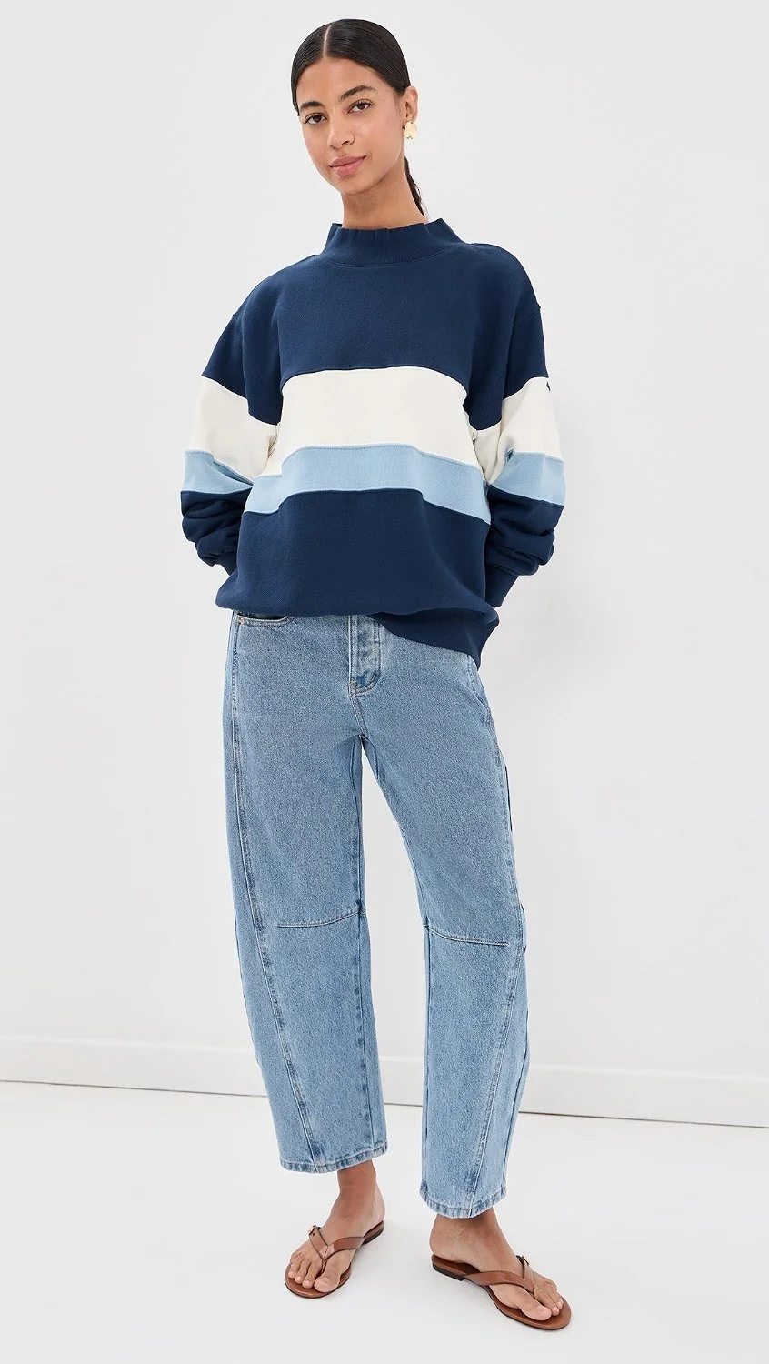 Vintage Stripe Sweatshirt - Sky &amp; Denim