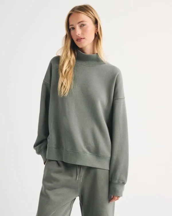Sunday Oversized Funnel-Neck Sweatshirt