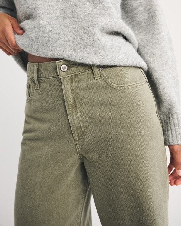 Curve Love High Rise Wide Leg Olive Jean