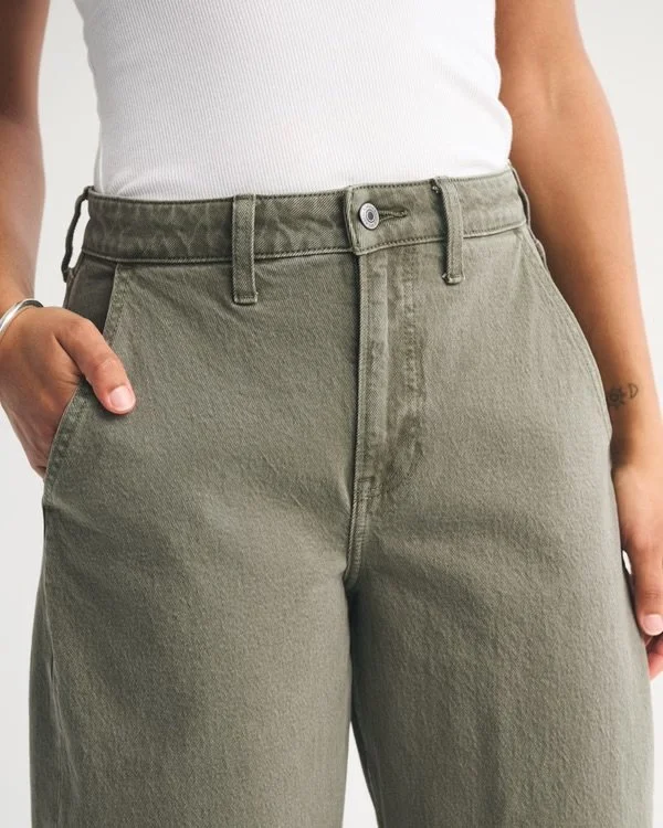 Curve Love High Rise Barrel Olive Jean