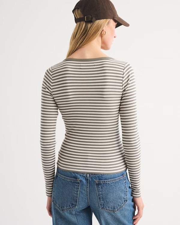 Long-Sleeve Rib Lounge Henley