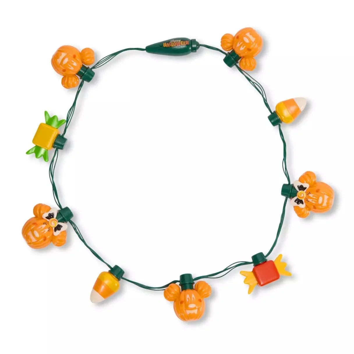 Mickey &amp; Minnie Halloween Glow Necklace