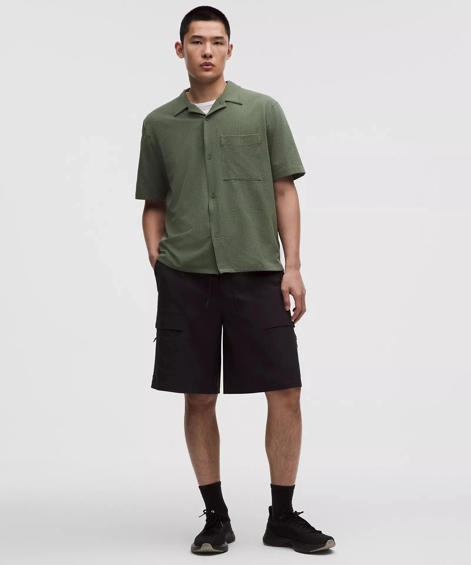 Airing Easy Camp-Collar Shirt Textured
