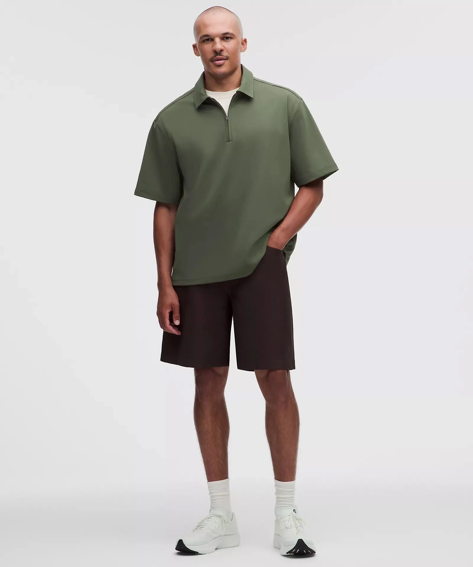 Daydrift Oversized Zip-Neck Polo Shirt