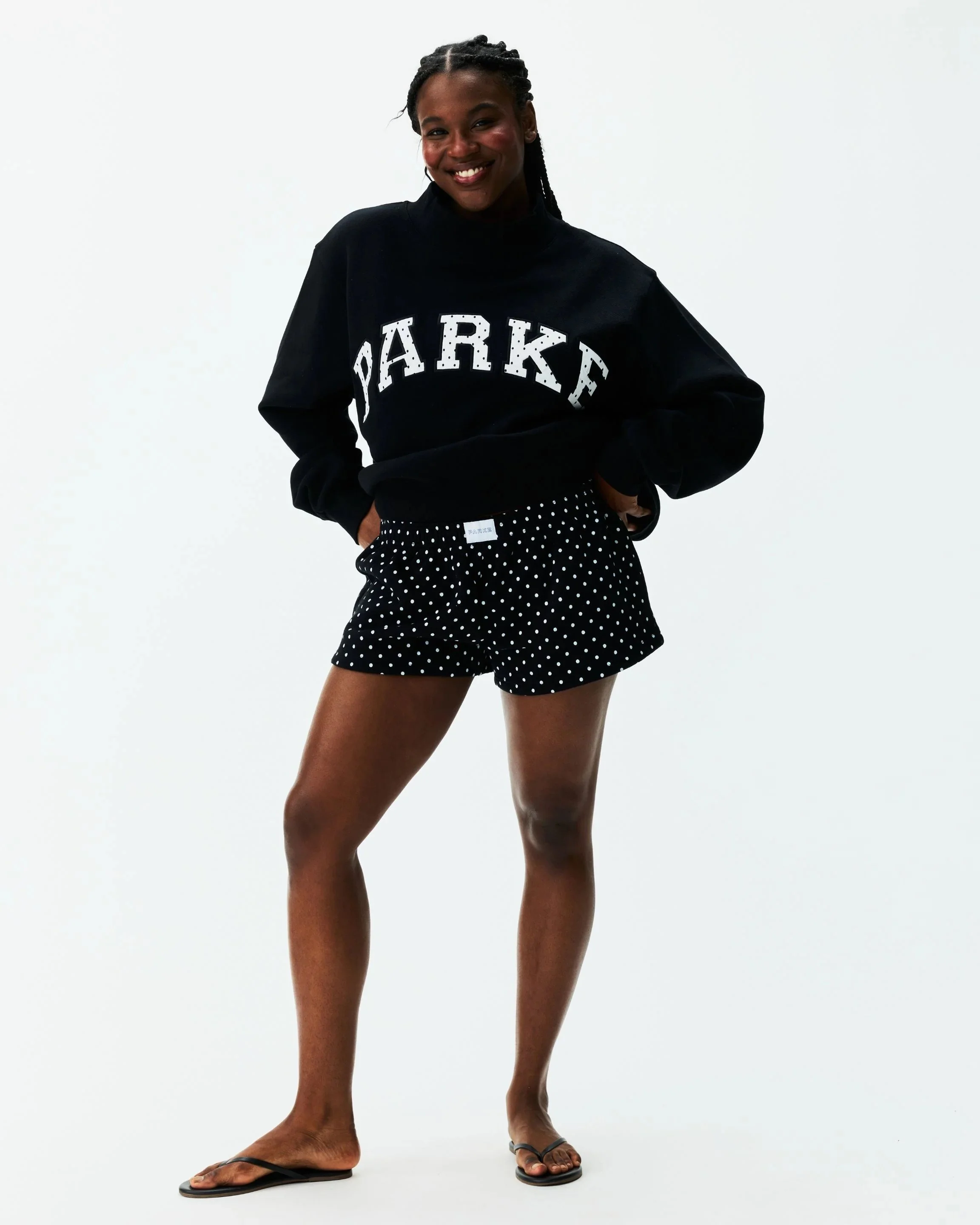 Boxer Sweatshorts - Black Polka Dot