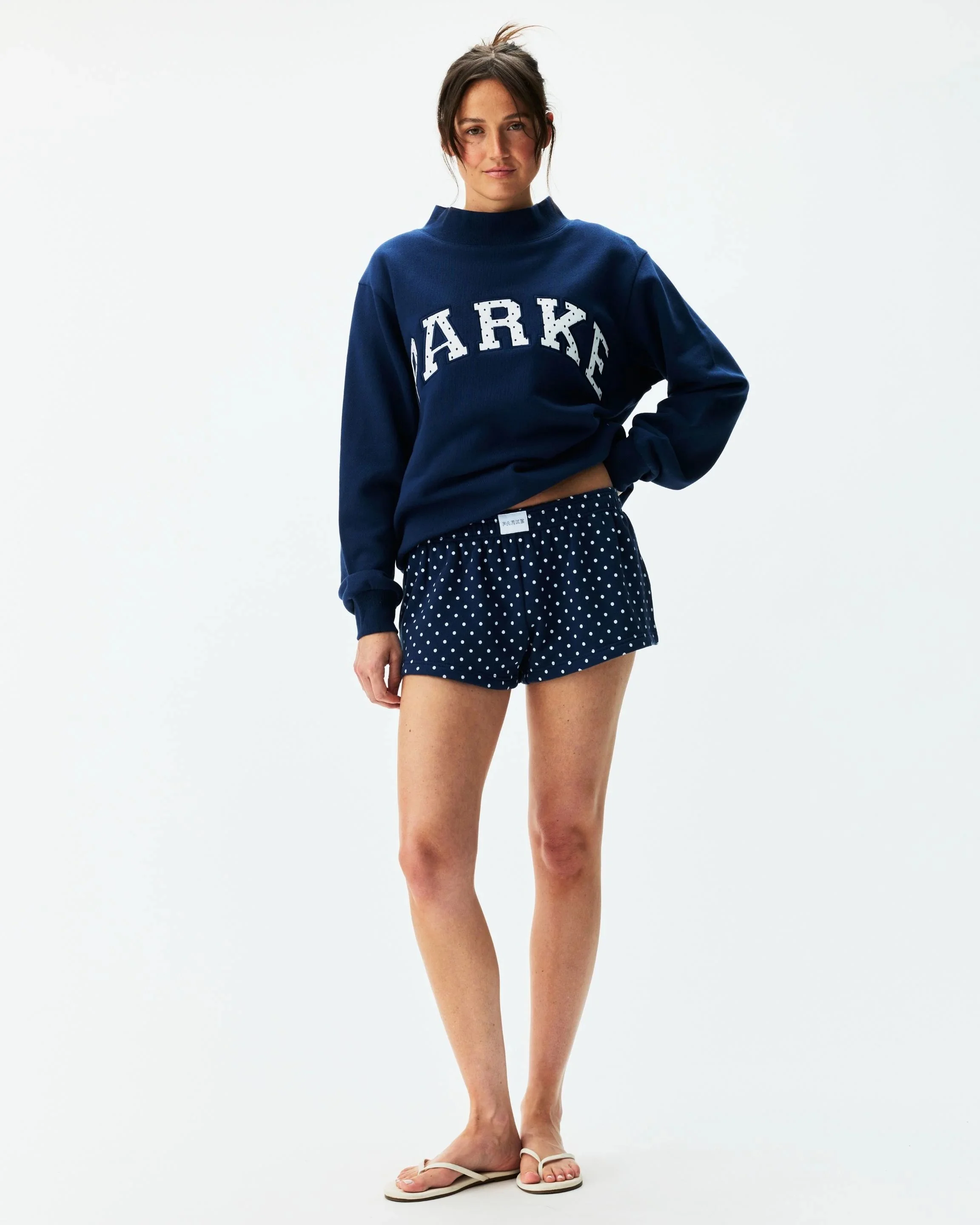Boxer Sweatshorts - Denim Polka Dot