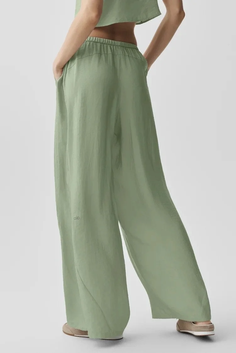 Semi-Sheer Golden Hour High-Waist Straight Leg Pant