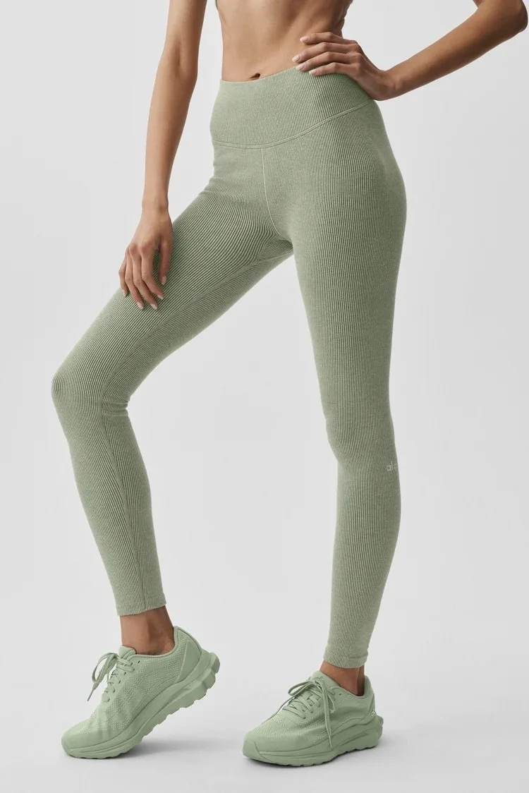Seamless High-Waist Two Tone Rib Legging