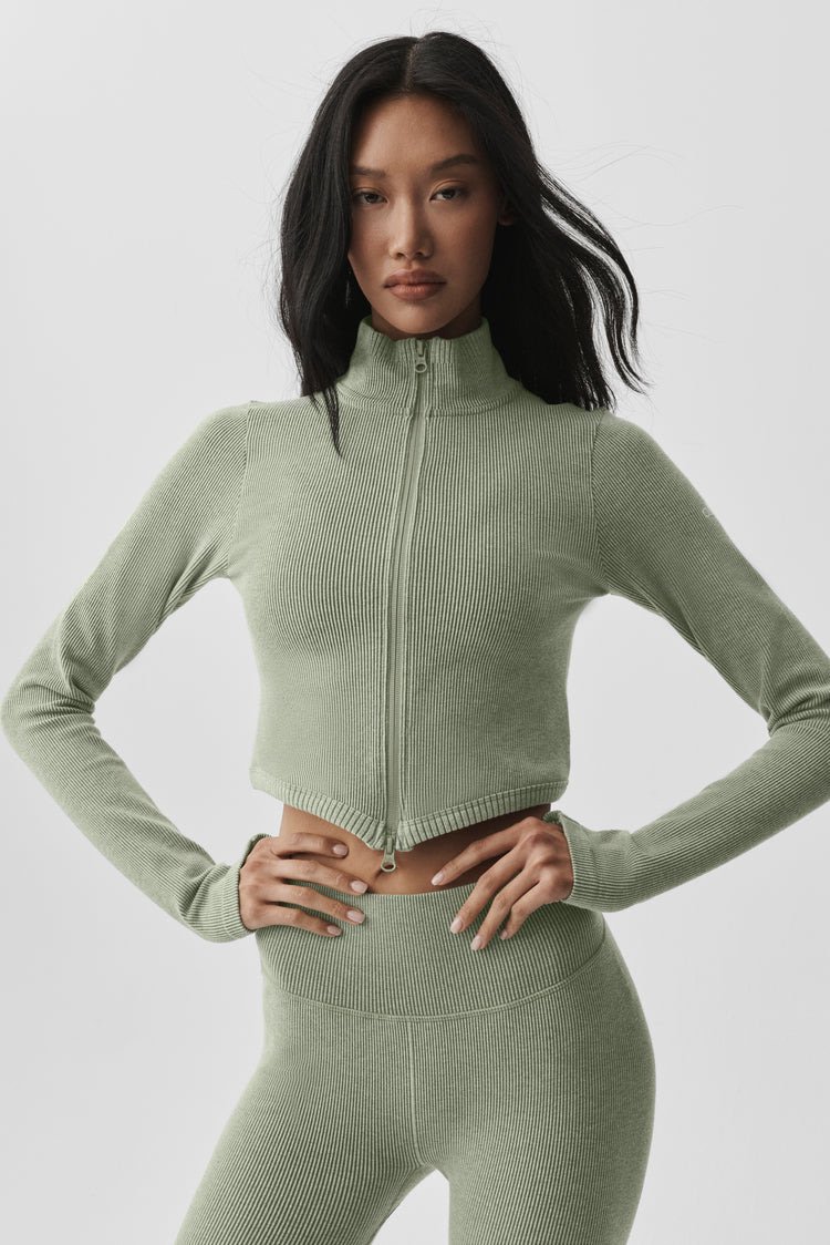 Seamless Two Tone Rib Jacket