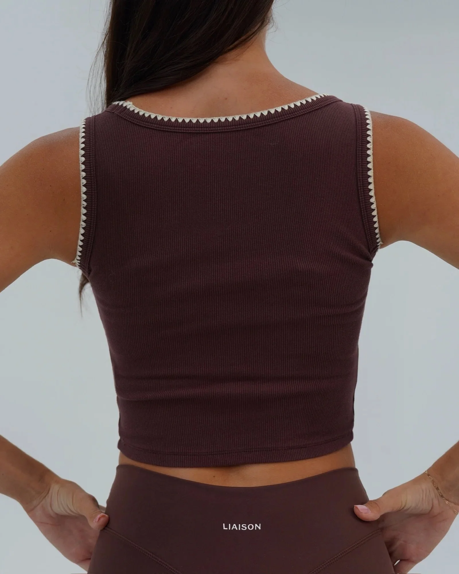 Signature Cotton Patch Tank - Mocha Brown &amp; Daylight