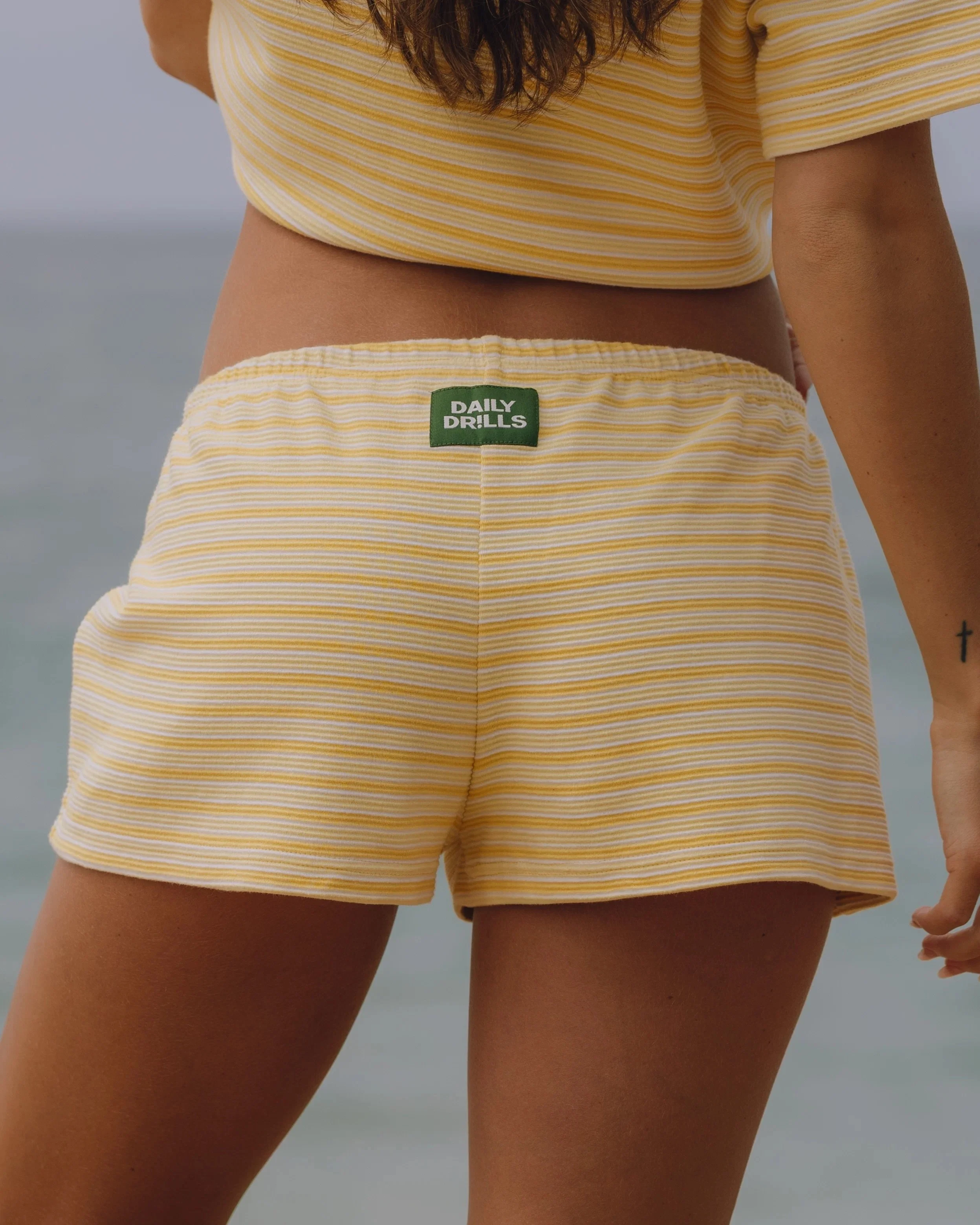 Striped Ribbed Micro Shorts