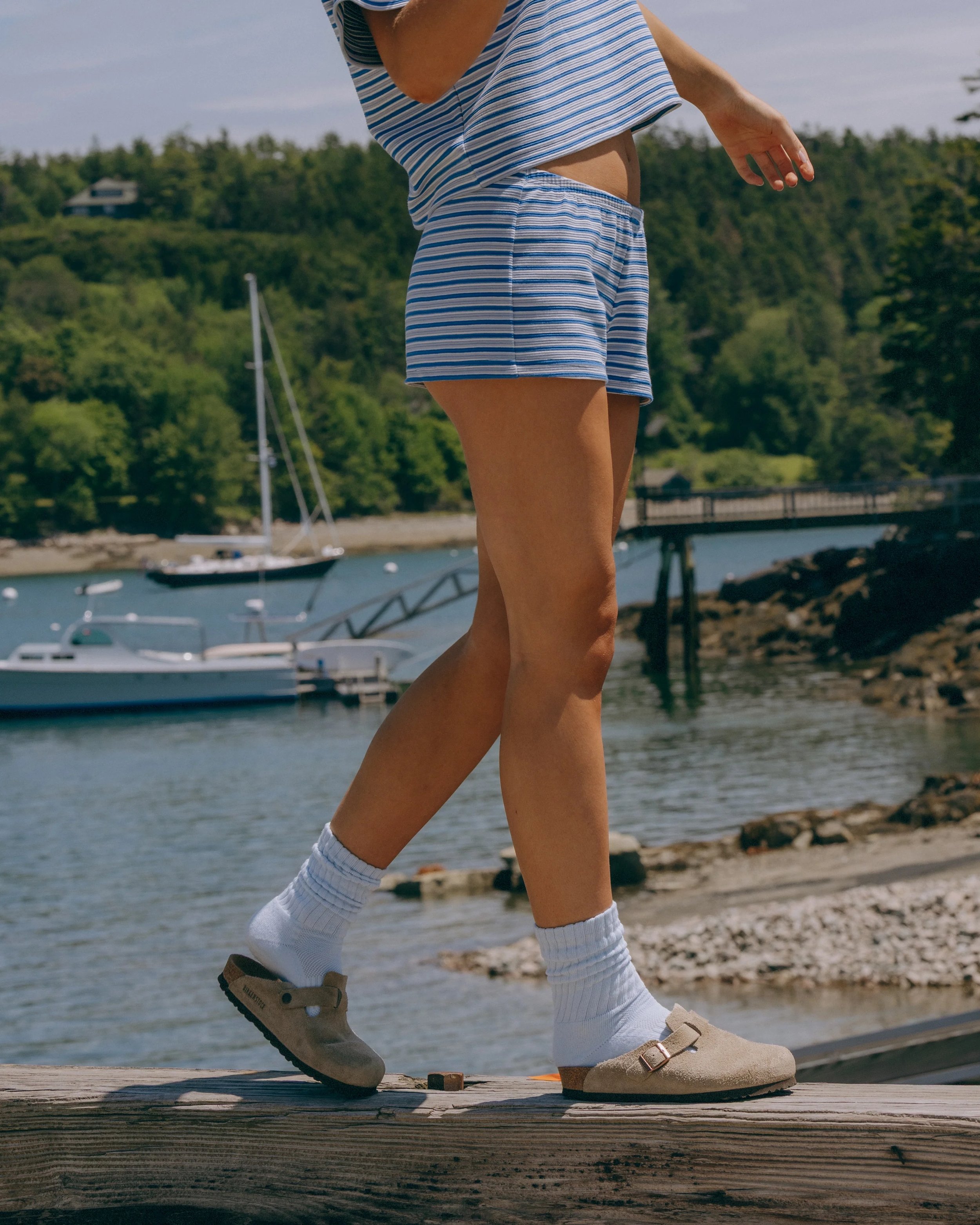 Striped Ribbed Micro Shorts