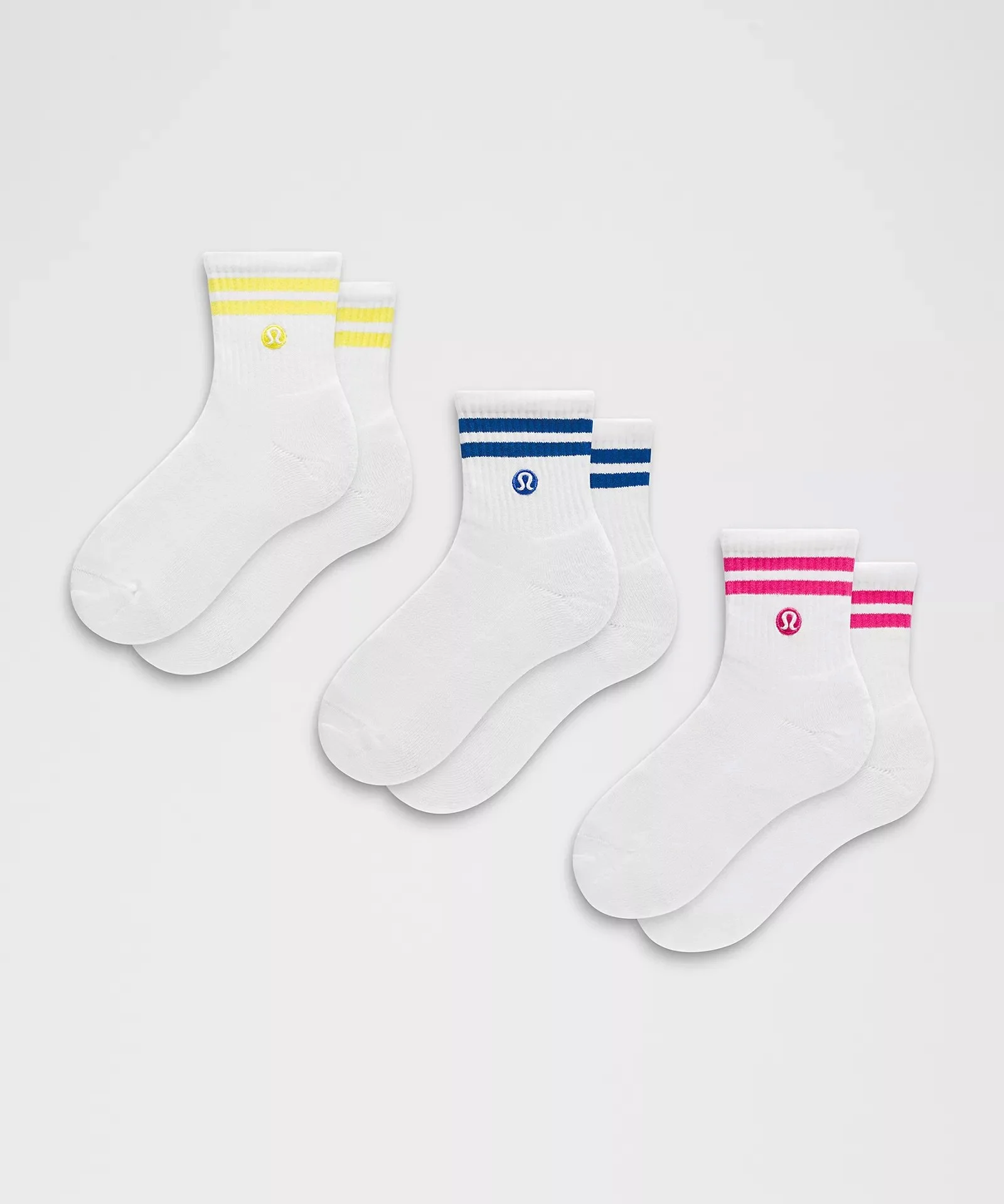 Daily Essential Quarter Socks 3 Pack Stripe