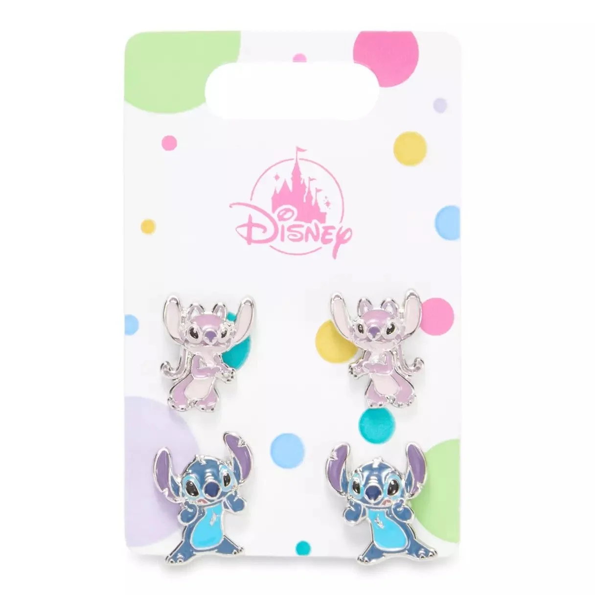 Stitch and Angel Stud Earring Set