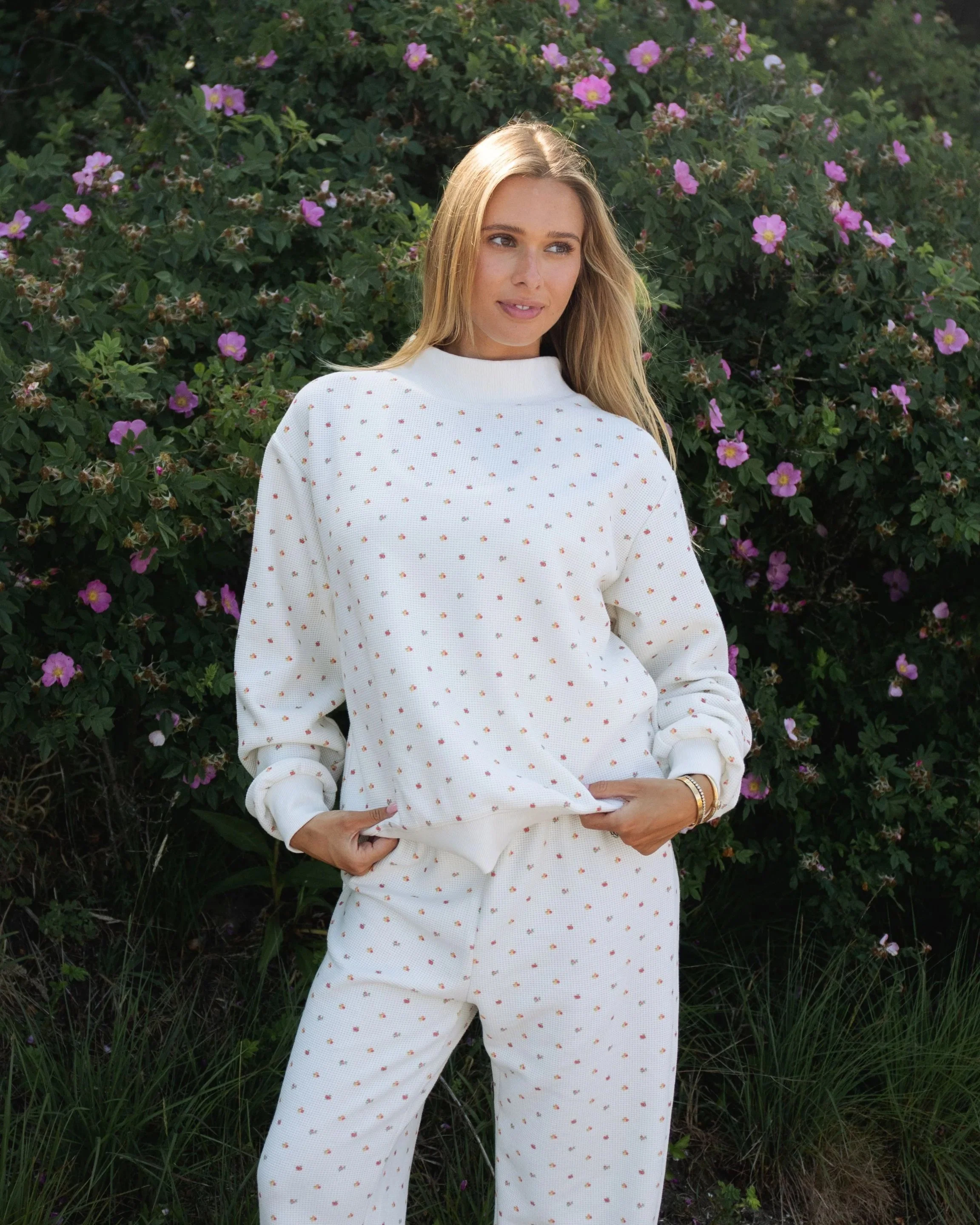Waffle Mockneck Pullover