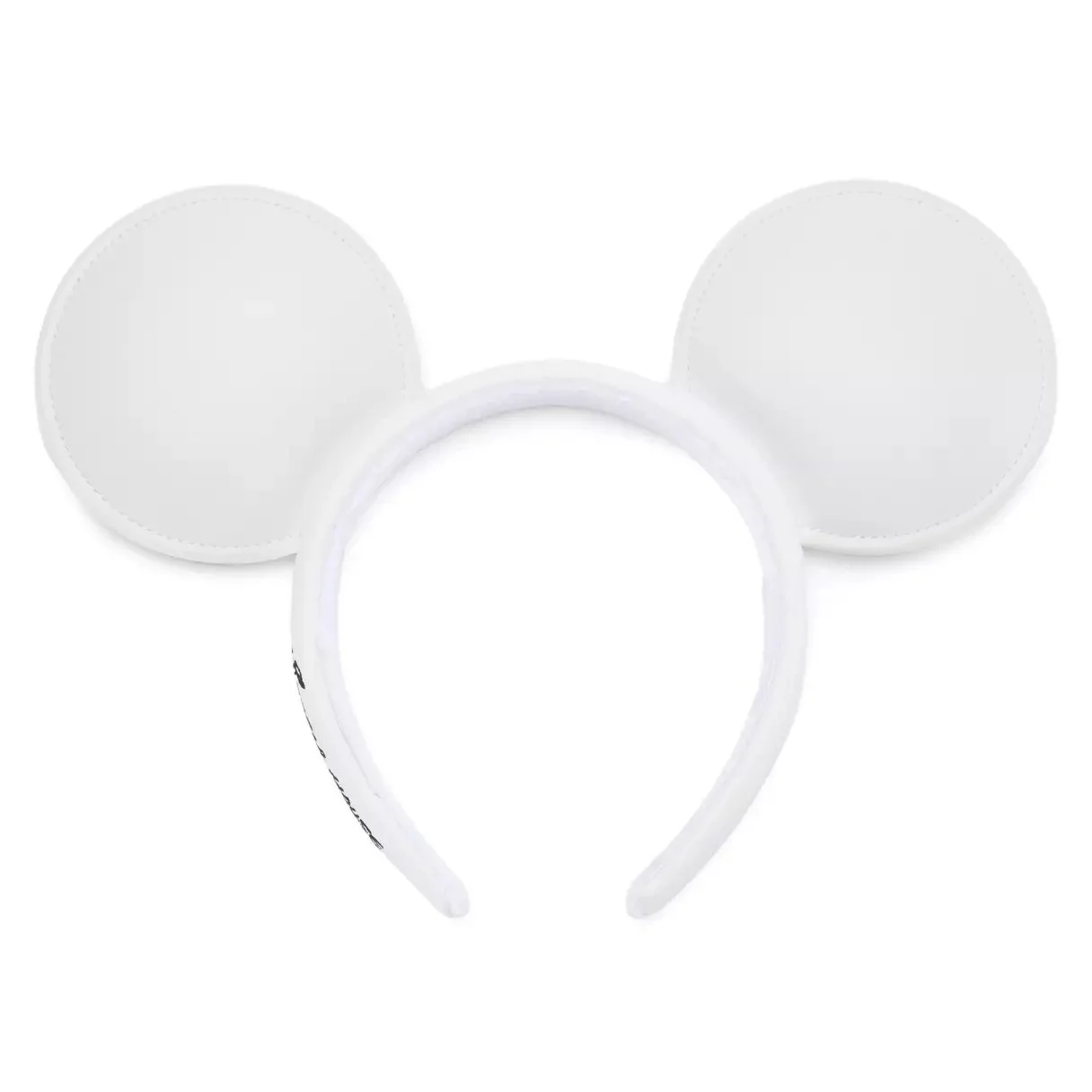 Mickey White Simulated Leather Ear Headband