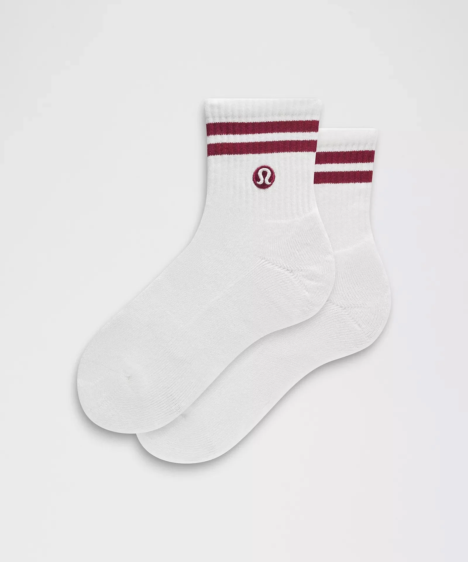 Daily Essential Quarter Socks Stripe - White