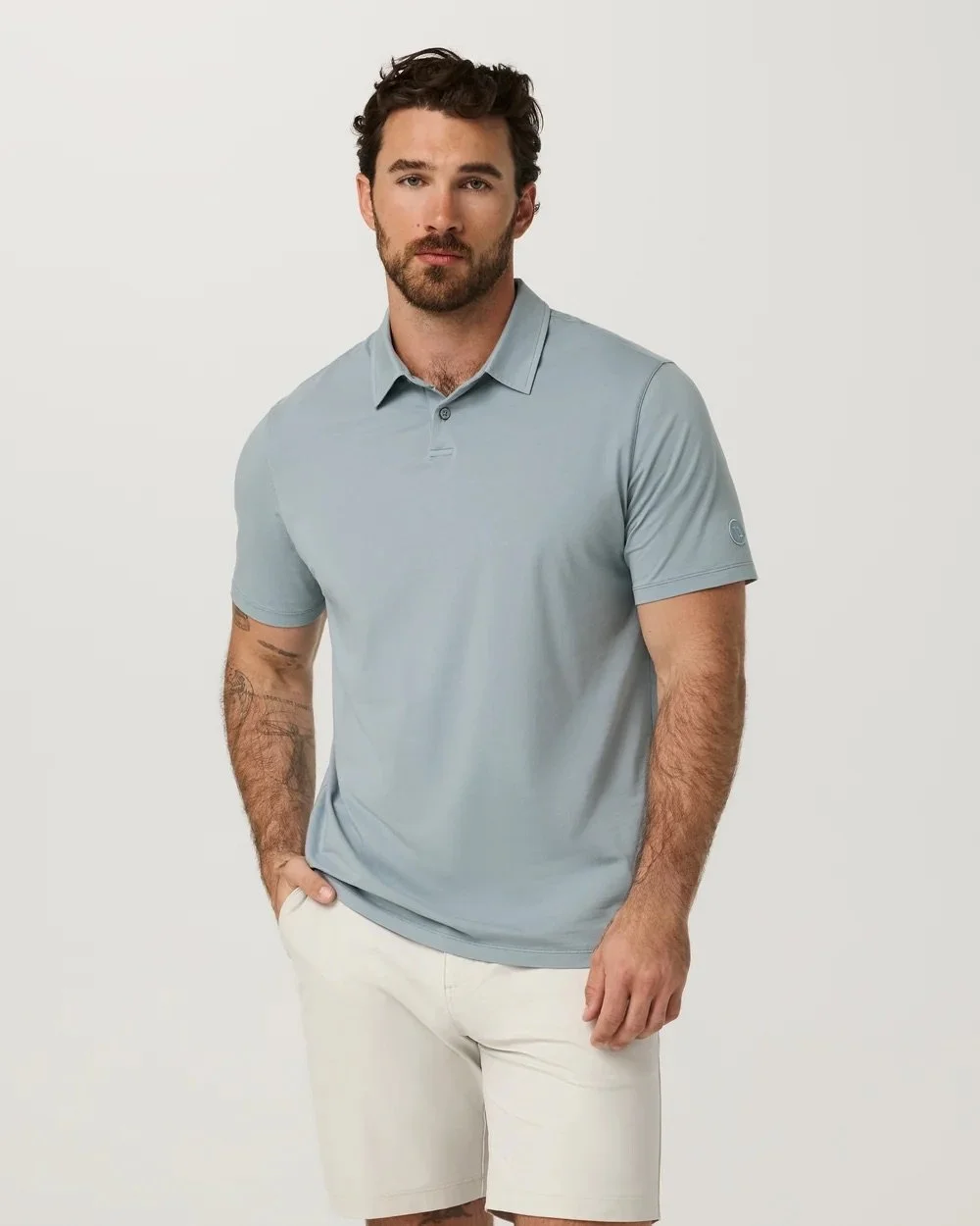 Short Sleeve Feather Polo