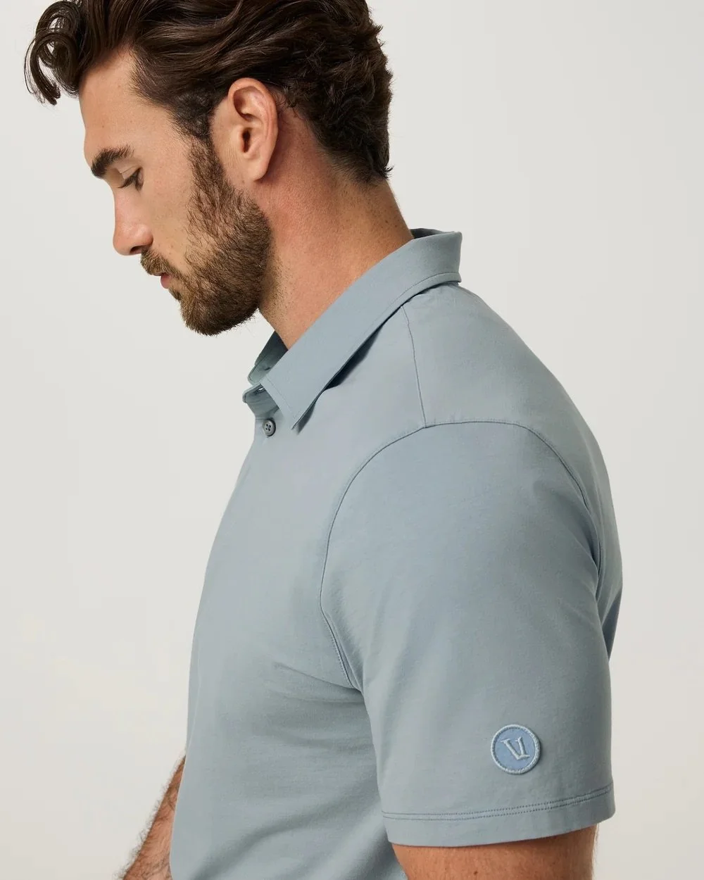 Short Sleeve Feather Polo