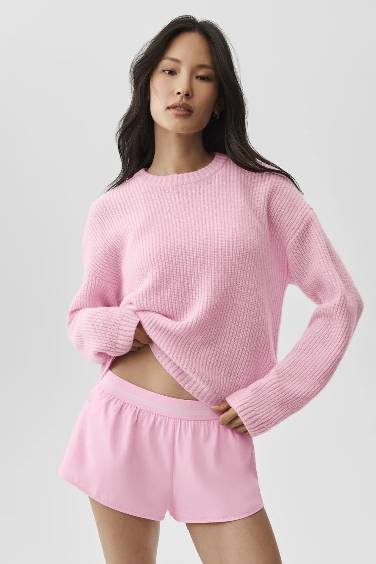Wool Cashmere Ribbed Noble Crewneck Sweater