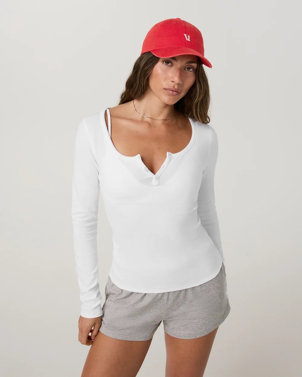 Long Sleeve Everyday Cotton Stretch Henley