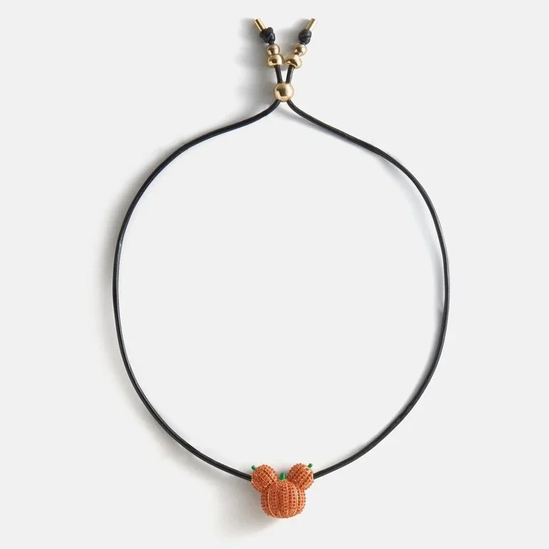 Mickey Mouse Pumpkin Cord Necklace BaubleBar Disney Halloween Merchandise Collection August 2026 2.jpeg
