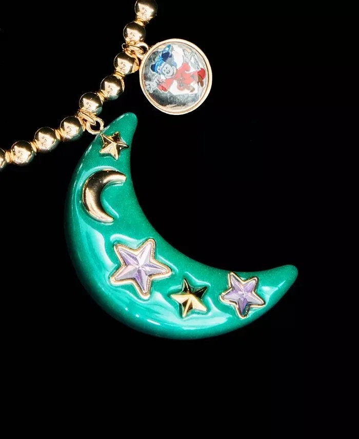 Sorcerer's Apprentice Mickey Super Smalls GITD Moon Pendant Necklace