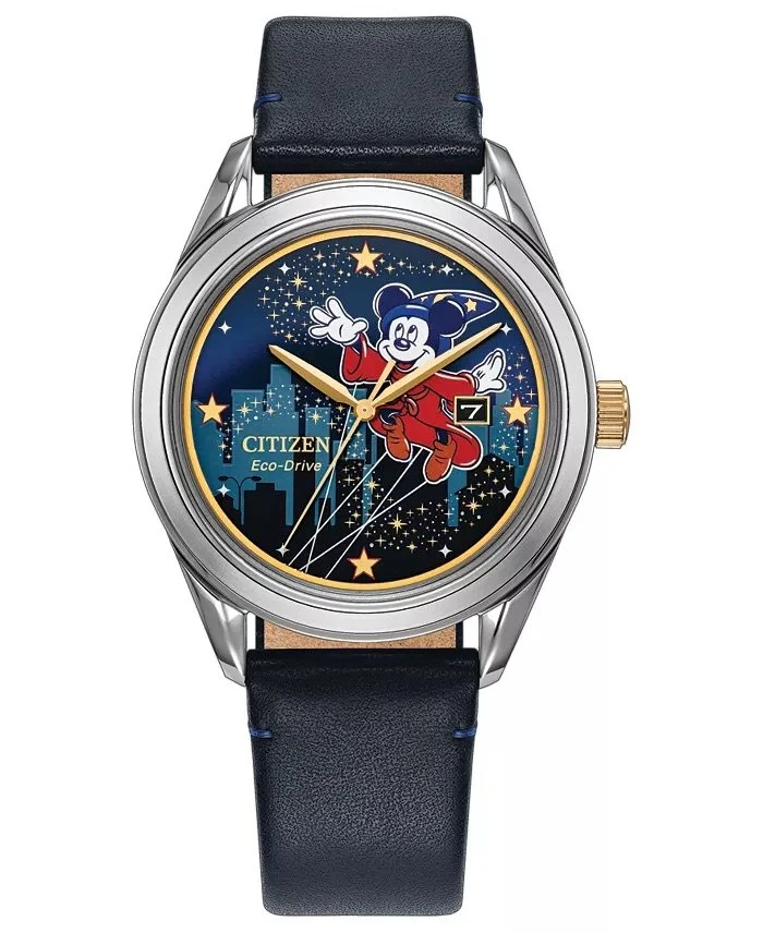 Sorcerer's Apprentice Mickey Blue Leather Strap Citizen Watch