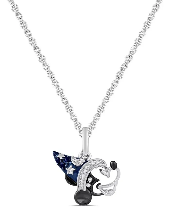 Sorcerer's Apprentice Mickey Diamond &amp; Blue Sapphire Necklace