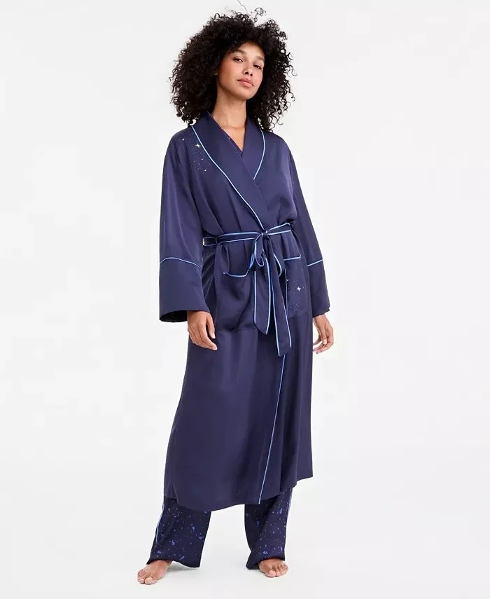 Sorcerer's Apprentice Mickey Long-Sleeve Satin Wrap Robe