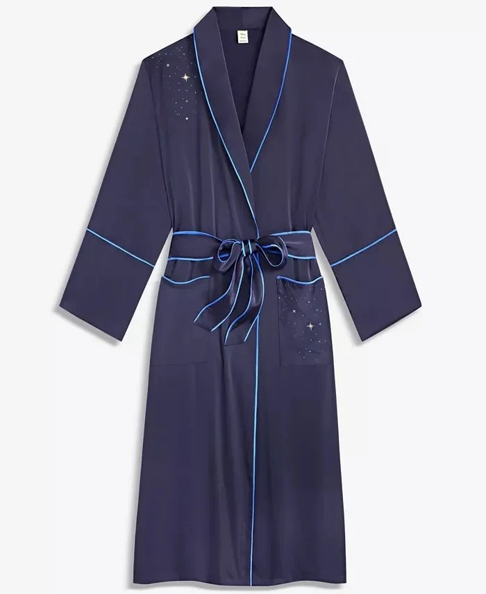 Sorcerer's Apprentice Mickey Long-Sleeve Satin Wrap Robe