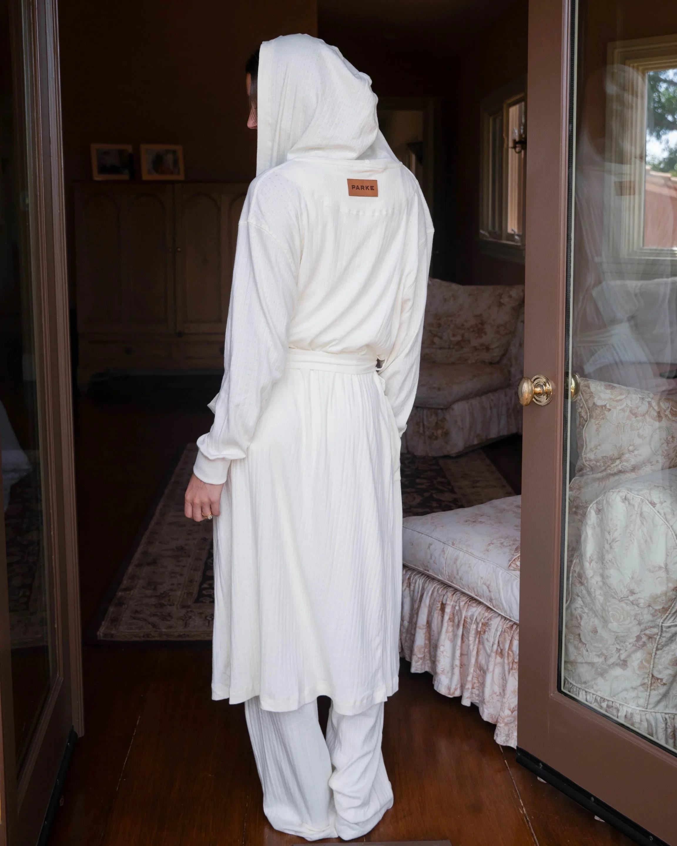 Pointelle Robe - Pearl