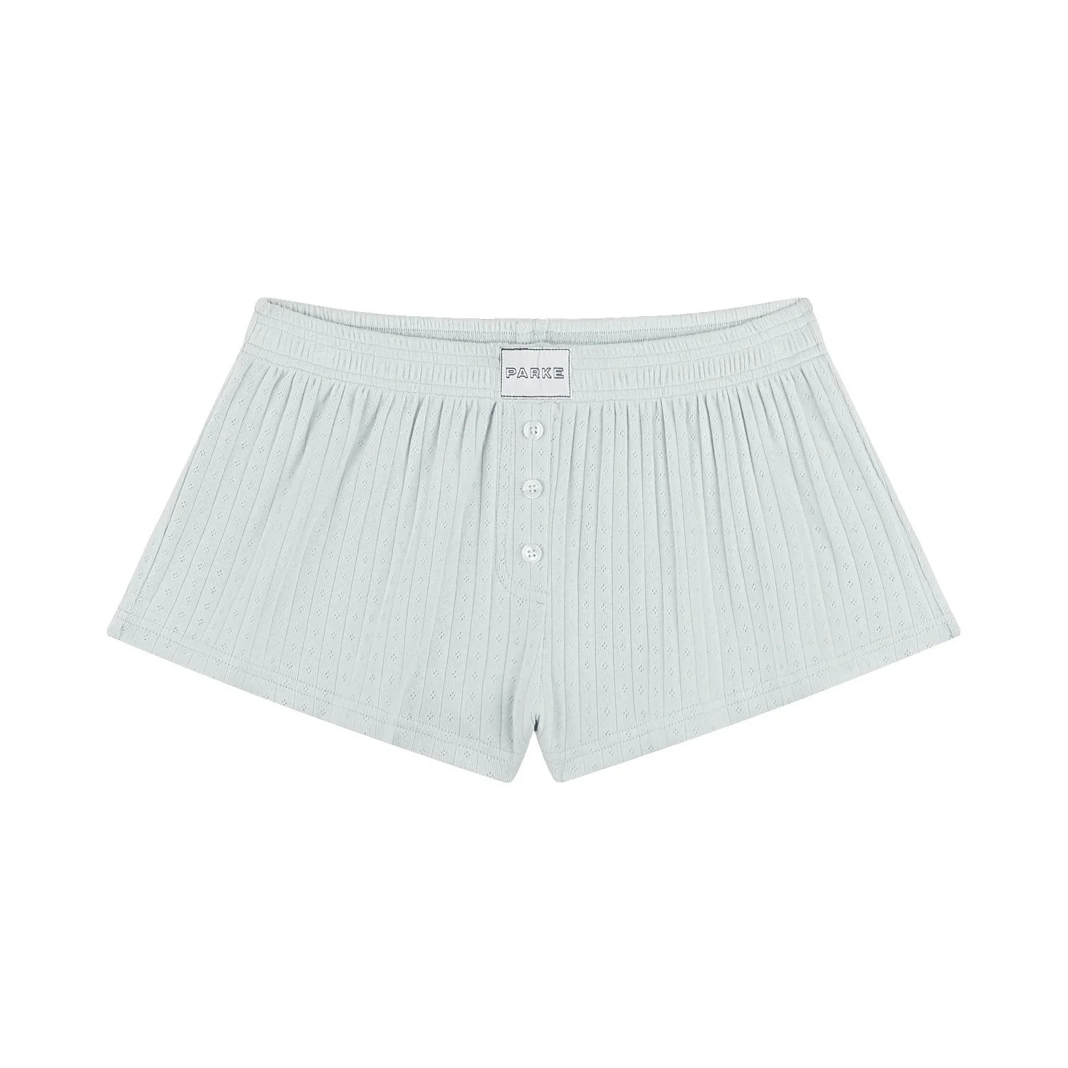 Pointelle Cotton Boxer Shorts - Pale Blue