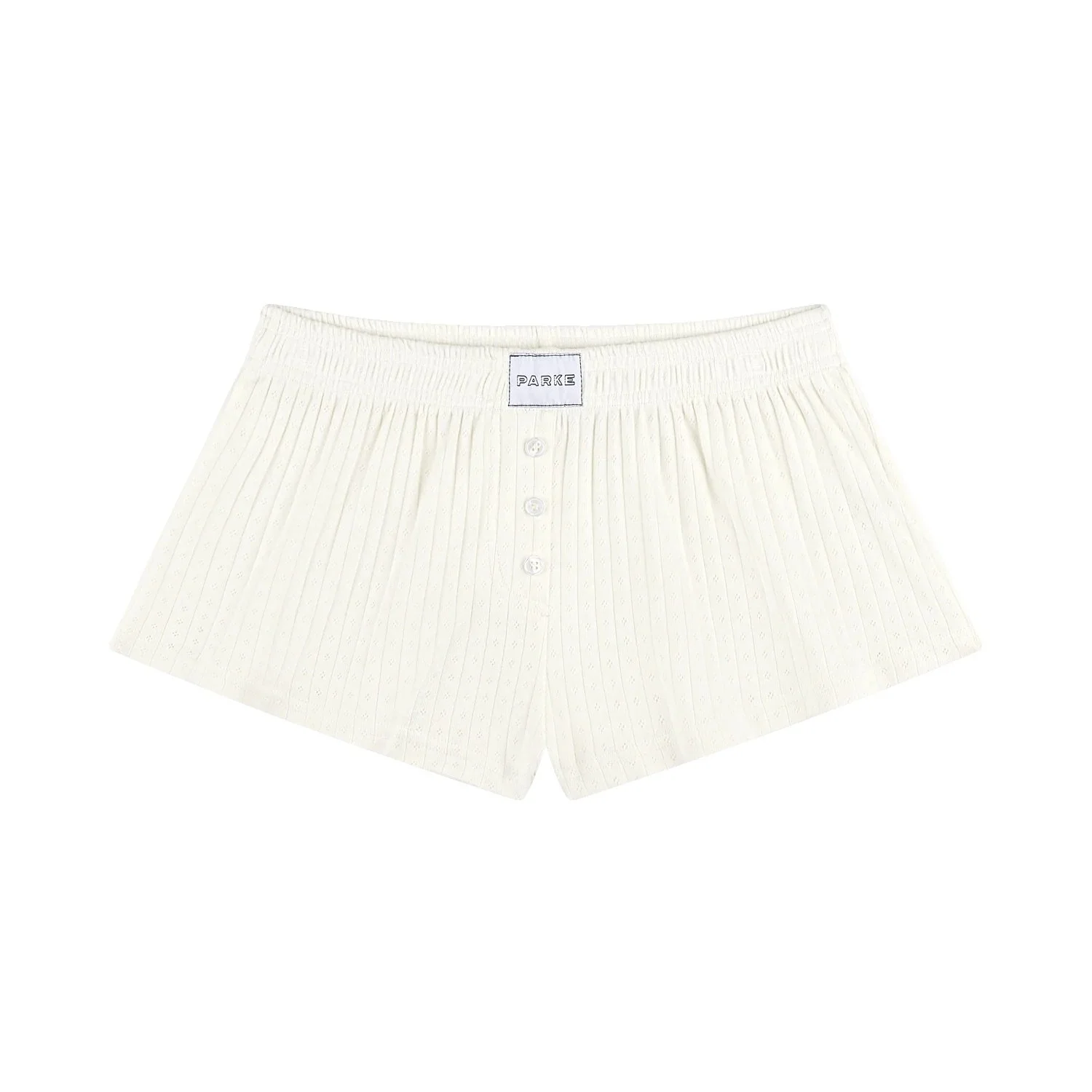 Pointelle Cotton Boxer Shorts - Pearl