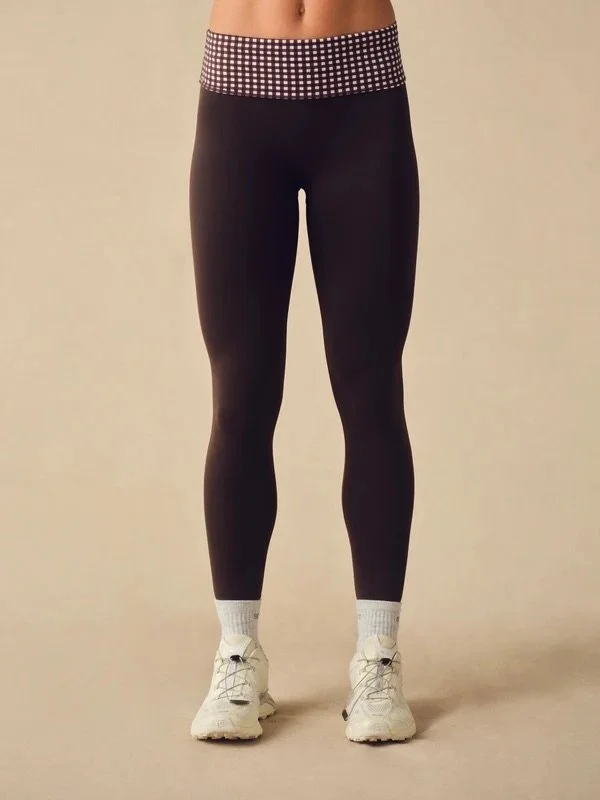 Aeraline Breathe Gingham Fold-Over Leggings