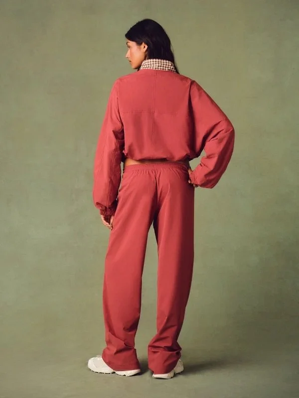 Nylon Track Straight Leg Pants