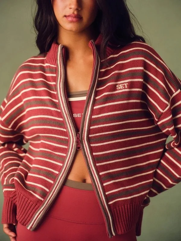 Weekend Knit Weekend Stripe Funnel Zip
